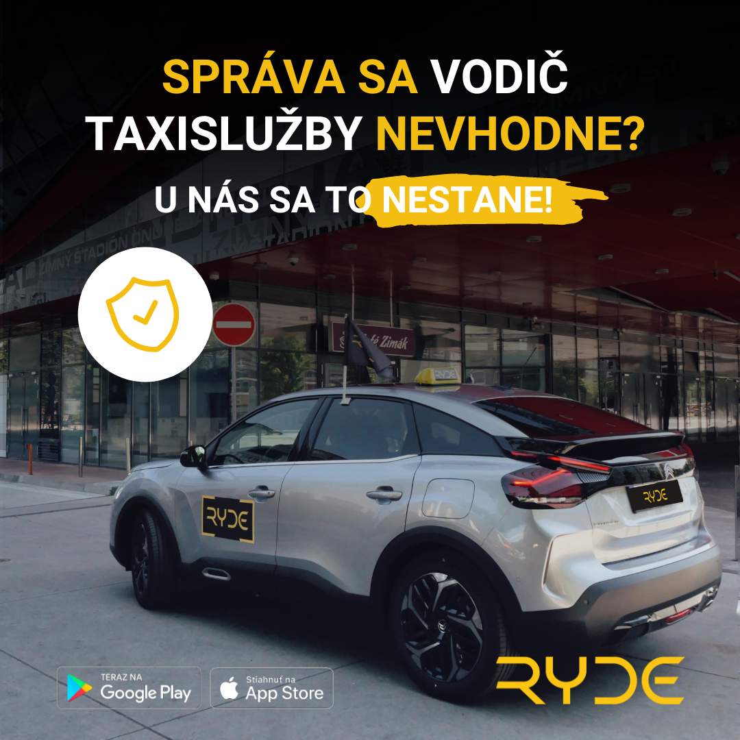 Bezpečná taxislužba RYDE so slovenskými vodičmi